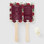 バーグニモダンディフローラ水彩結婚式 プログラム ハンドファン (正面&裏面)