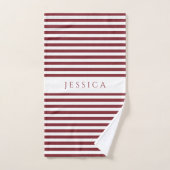 バーグニモダンーのストライプパターン バスタオルセット (ハンドタオル)