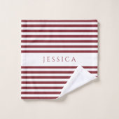 バーグニモダンーのストライプパターン バスタオルセット (ウォッシュタオル)