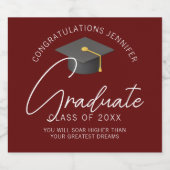 バーグニモダンー卒業カスタム卒業会 スパークリングワインラベル (シングルラベル)