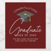 バーグニモダンー卒業カスタム卒業会 ワインラベル (シングルラベル)