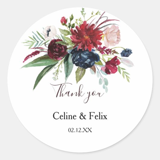 バーグニモダンー海軍赤面フローラありがとう ラウンドシール (正面)