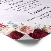 バーグニモダンー赤面フローラ結婚のメニューポスター ポスター (角)