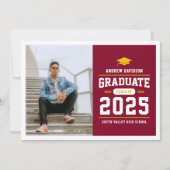 バーグニモダンー金ゴールド写真卒業 案内状 (正面)