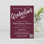 バーグニモダンーQRコード写真卒業パーティー 招待状 (スタンド正面)