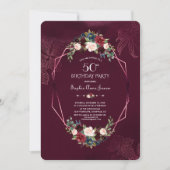 バーグニ王室のーフローラ幾何学模様50誕生日 招待状 (正面)