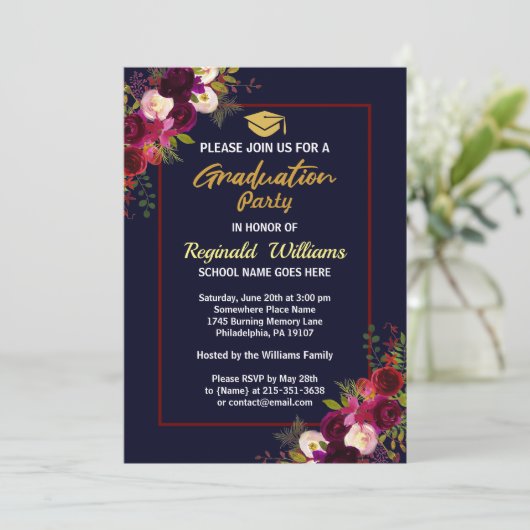 バーグニ素朴ーフローラ卒業パーティー 招待状 (スタンド正面)