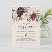 バーグニ素朴ー海軍フローラ赤ちゃんシャワー 招待状 (スタンド正面)