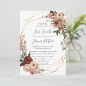 バーグニ自然ー赤面オレンジグリーナリー秋の結婚式 招待状 (スタンド正面)