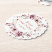 バーグパーソナライズされたンディピンクフローラ100誕生日 ペーパーコースター (アングル)