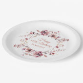 バーグパーソナライズされたンディーピンクフローラ90誕生日 ペーパープレート (アングル)