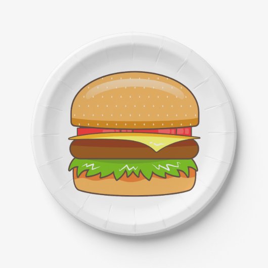 バーグベクターイラスト ペーパープレート (正面)