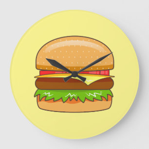 バーグベクターイラスト ラージ壁時計