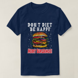 バーグマスメリー – クリスマおもしろいスハンバーガー Tシャツ