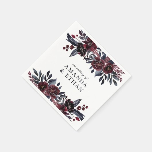 バーグモダンンディと海軍のフローラ植物学結婚院 スタンダードカクテルナプキン (角)
