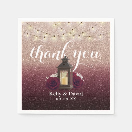 バーグモダンンディバラ金ゴールドグラデーションランタン結婚ズ スタンダードカクテルナプキン (正面)