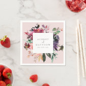 バーグモダンンディフローラ赤面ピンク結婚ズ紙 スタンダードカクテルナプキン (インサイチュ)