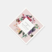 バーグモダンンディフローラ赤面ピンク結婚ズ紙 スタンダードカクテルナプキン (角)