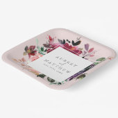 バーグモダンンディフローラ赤面ピンク結婚ズ ペーパープレート (傾斜あり)