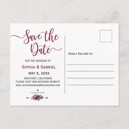 バーグモダンンディ海軍のフローラ写真が日付を保存 案内ポストカード (裏面)