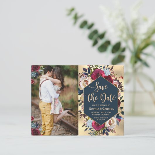 バーグモダンンディ海軍のフローラ写真が日付を保存 案内ポストカード (スタンド正面)