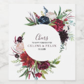 バーグモダンンディ海軍フローラの結婚ワインラベル ワインラベル (シングルラベル)