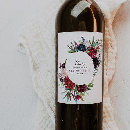 バーグモダンンディ海軍フローラの結婚ワインラベル ワインラベル