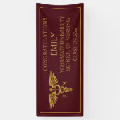 バーグモダンンディ金ゴールド看護学校RN卒業 横断幕 (縦)