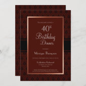 バーグモダンンディ銅40th誕生日ディナーパーティー 招待状 (正面/裏面)