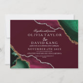 バーグモダンンディ&グリーンアゲート結婚ズ 招待状 (正面)