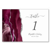 バーグモダンンディ・シルバー結婚アゲート テーブルナンバー (正面)