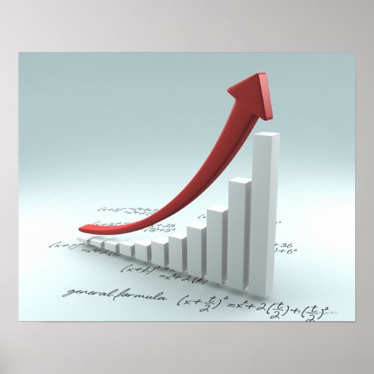 バーグラフおよび式を含む矢印 ポスター (正面)