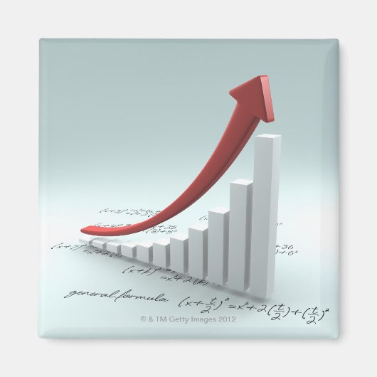 バーグラフおよび式を含む矢印 マグネット (正面)
