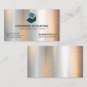 バーグラフ会計 | マネーアイコン | メタリック 名刺 (正面/裏面)