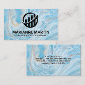 バーグラフ建物ロゴ | Blue Marble Business C 名刺 (正面/裏面)