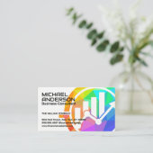 バーグラフ折れ線グラフ | 財務 名刺 (スタンド正面)