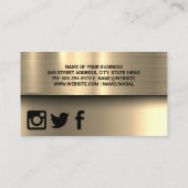 バーグラフ財務 |メタリック金ゴールド 名刺 (裏面)
