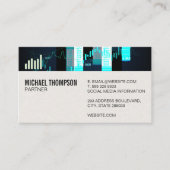 バーグラフ |レザーテクスチャ |黒い抽象芸術 名刺 (正面)