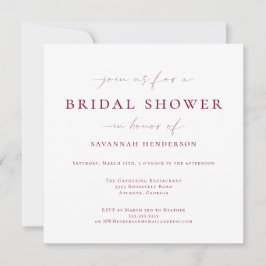 バーグンエレガントディクラシックブライダルシャワー 招待状