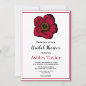 バーグンエレガントディバラ秋フローラブライダルシャワー 招待状 (正面)