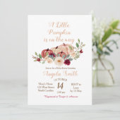 バーグンエレガントディパンプキンベビーシャワー招待状 招待状 (スタンド正面)