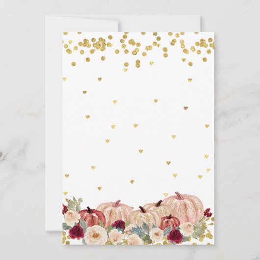 バーグンエレガントディパンプキンベビーシャワー招待状 招待状 (裏面)