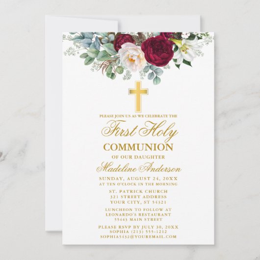 バーグンエレガントディフローラ緑の聖域 招待状 (正面)