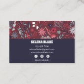 バーグンエレガントディフローラ | モダンプロフェッショナル 名刺 (裏面)