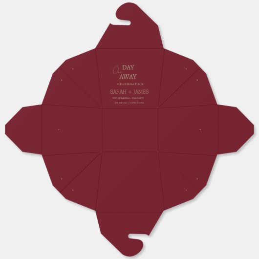 バーグンエレガントディリハーサルのディナーウェディングパーティー フェイバーボックス (見開き)