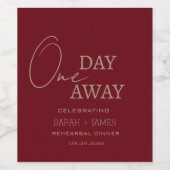 バーグンエレガントディリハーサルのディナーウェディングパーティー ワインラベル (シングルラベル)