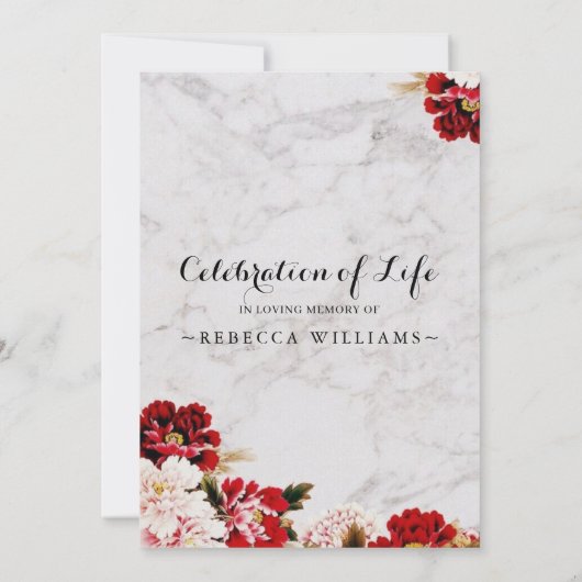 バーグンエレガントディ赤面人生の写真お祝い 招待状 (裏面)