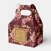 バーグンエレガントディ赤面金ゴールド結婚のサンキューボックス フェイバーボックス (正面サイド)