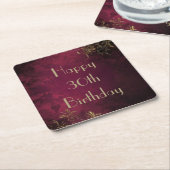 バーグンエレガントディ&フェイク金ゴールド紙コースター スクエアペーパーコースター (アングル)