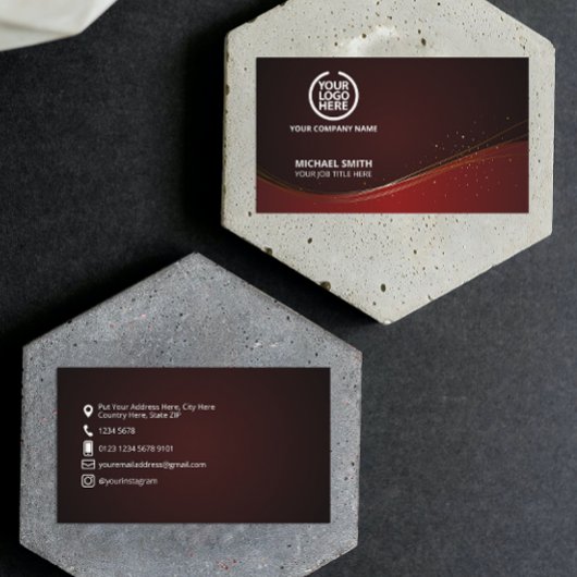 バーグンエレガントディ |金ゴールドダスト |会社のロゴ 名刺